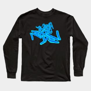 Blue Bacteria Long Sleeve T-Shirt